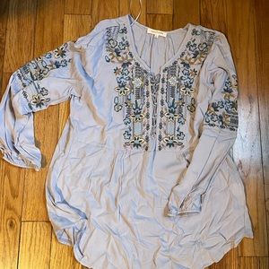 Purple embroidered blouse
